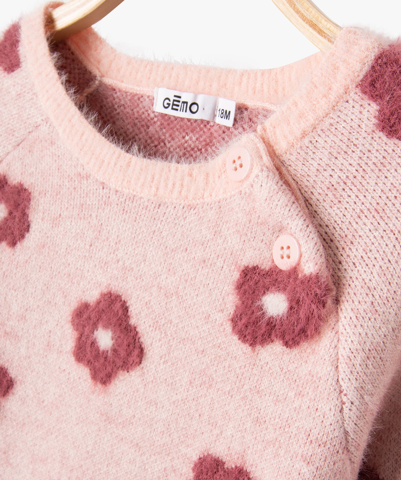 Pull en maille peluche à motif fleurs bébé fille multicolore | GEMO