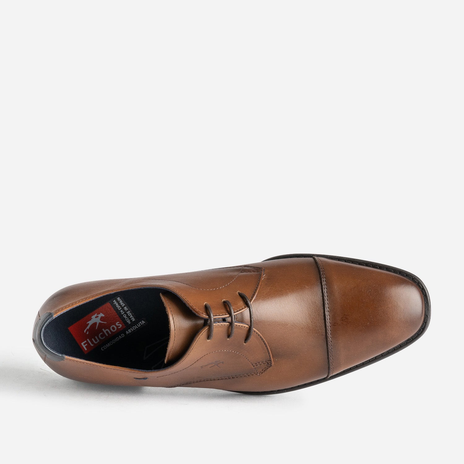 Derby FLUCHOS camel cuir bout Molière