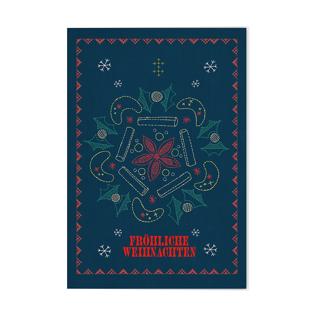 VE Weihnachten Klappkarte Motiv Fröhliche Weihnachten 5 Ex.