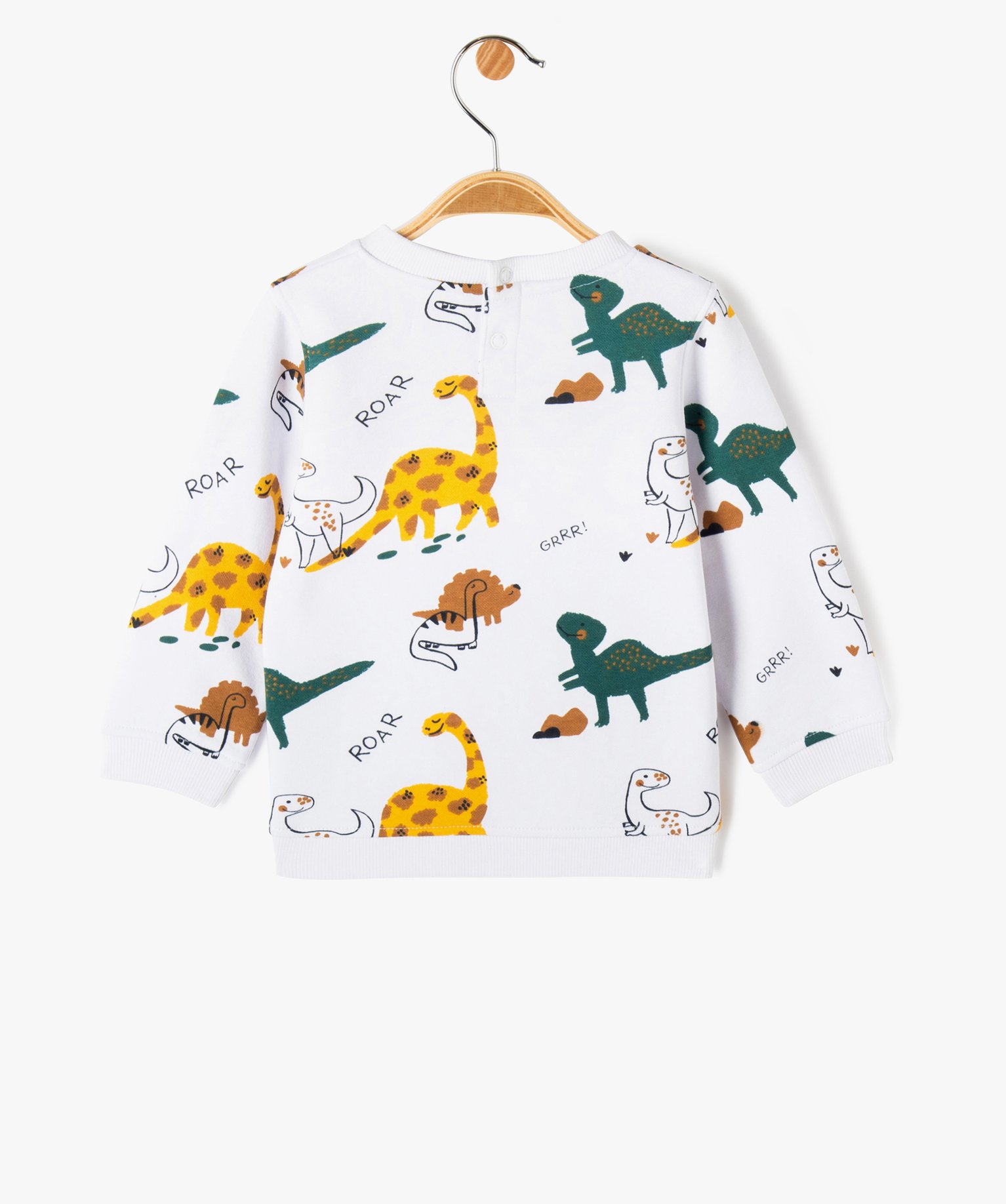 Sweat en molleton doux avec motifs bébé Garçon blanc | GEMO