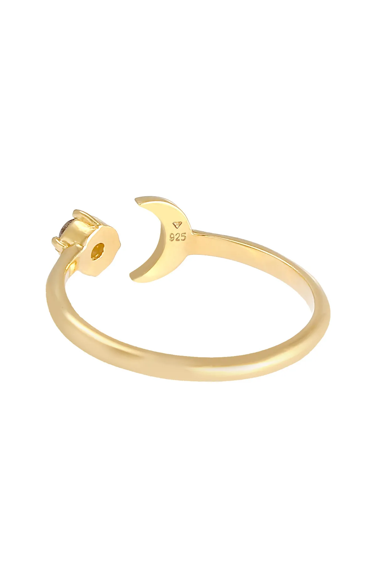 ELLI  Ring Halbmond Turmalin Offen Astro Design 925 Silber