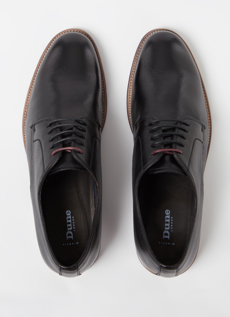 Dune London  Wide Fit Stanley veterschoen van leer
