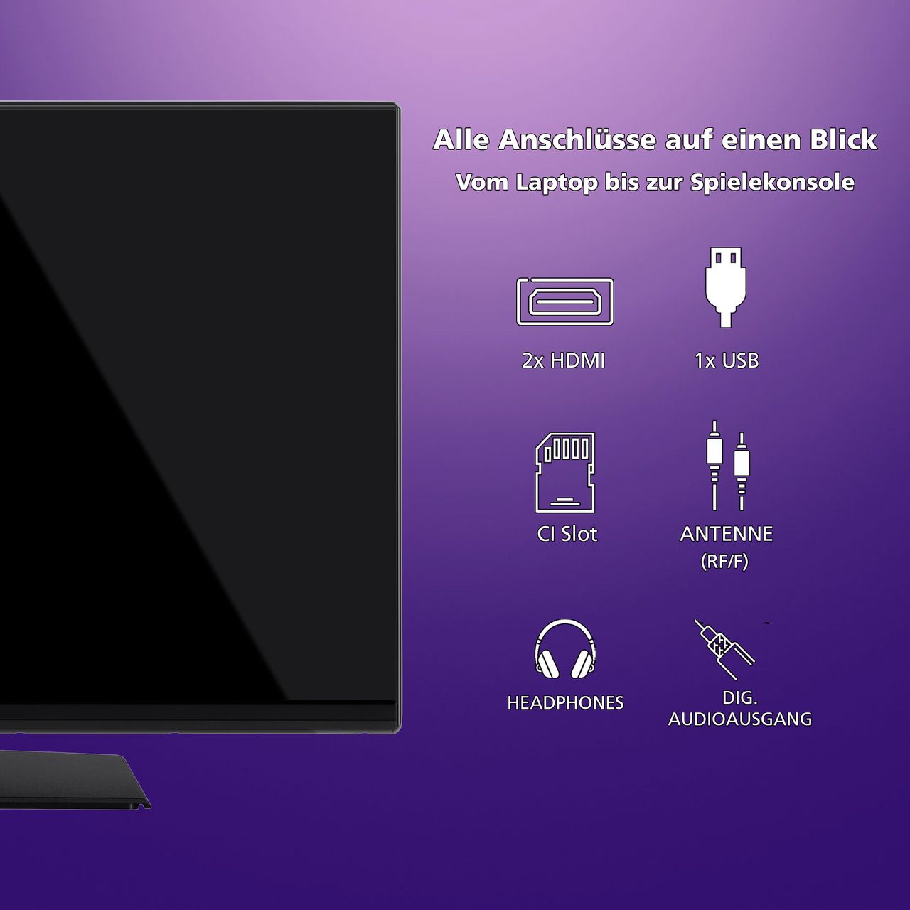 JVC LT-32VH4455 32 Zoll Fernseher (HD Ready, LED TV, Triple-Tuner) schwarz