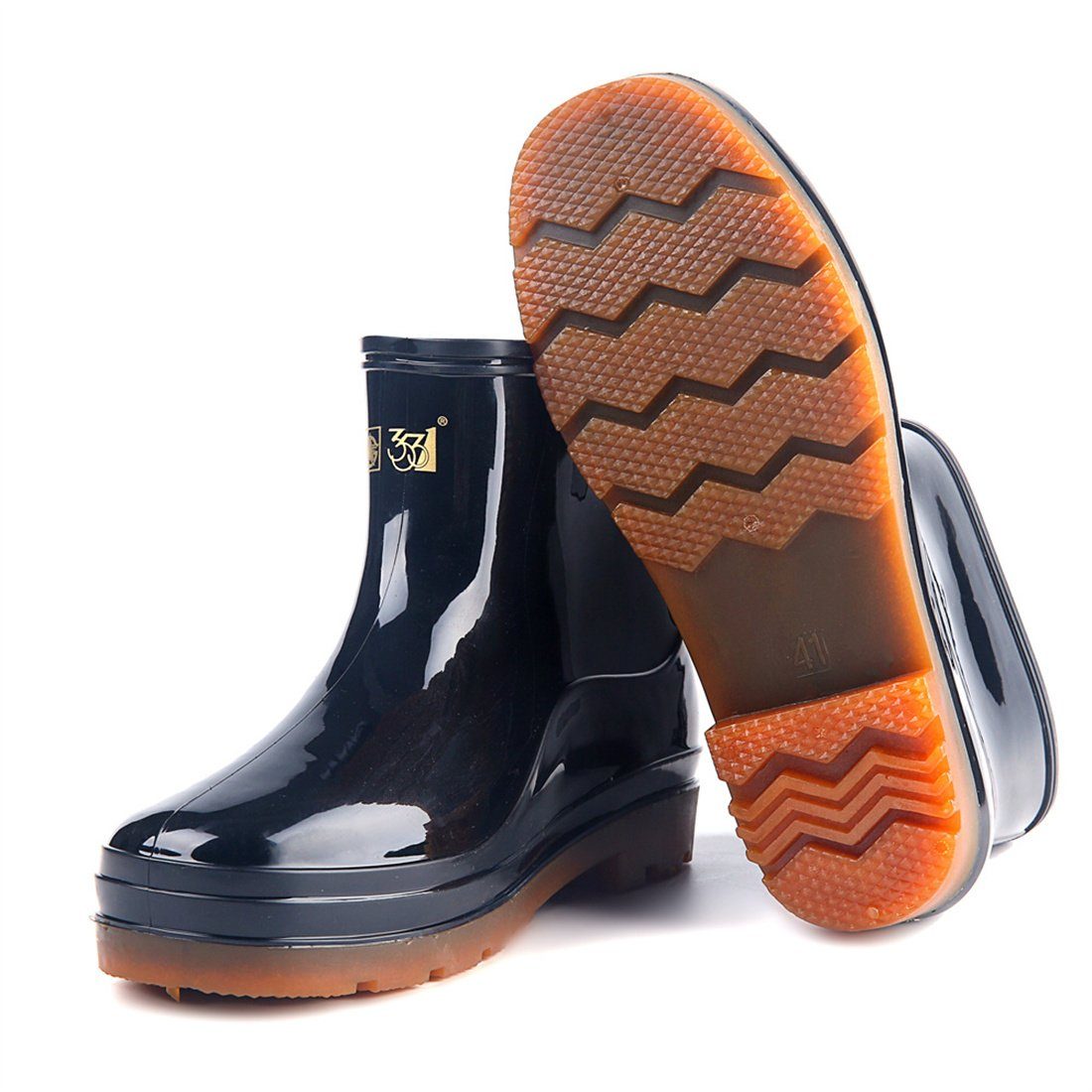 DÖRÖY Niedrige Regenstiefel für Männer, rutschfeste Regenschuhe,Wasserschuhe Gummistiefel