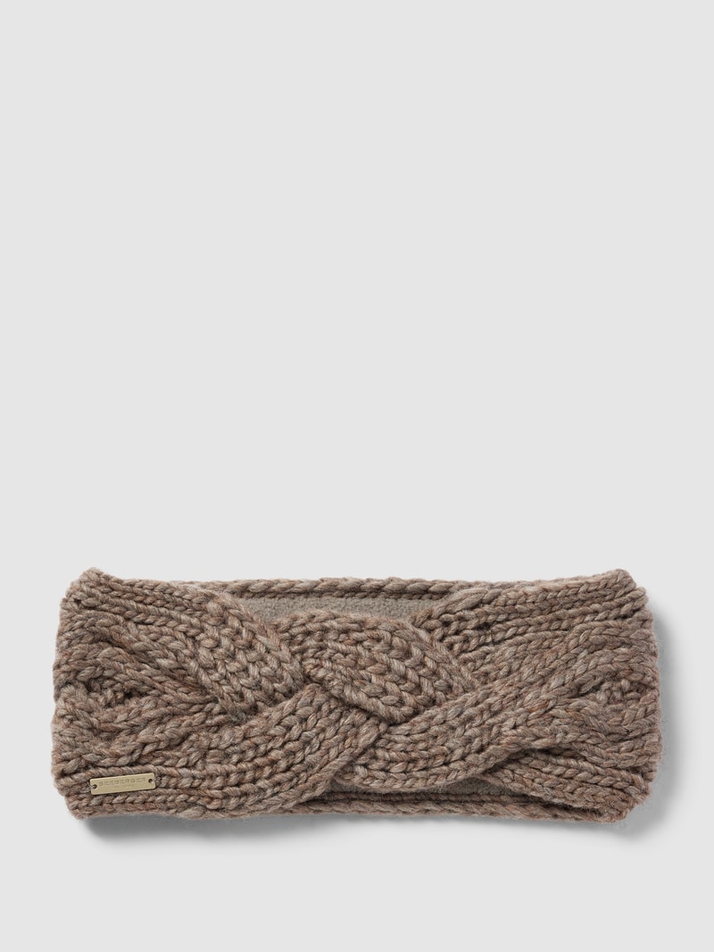 Stirnband mit Zopfmuster in taupe