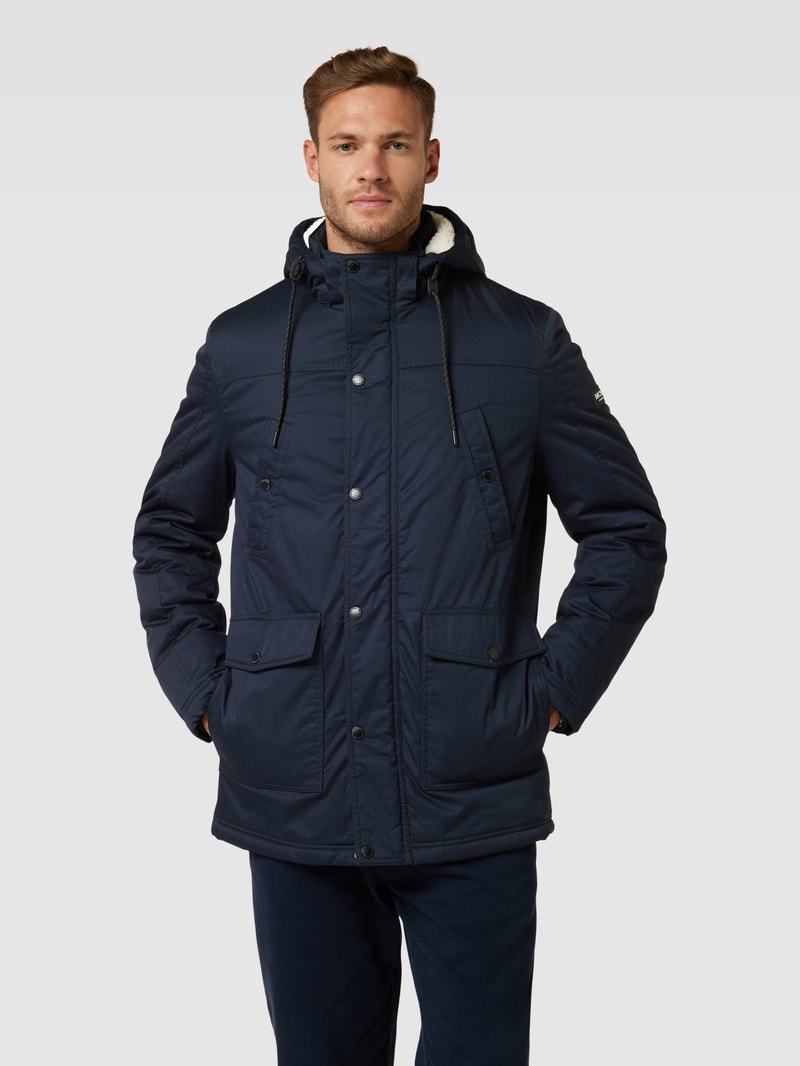 Jacke mit Druckknopfleiste Modell 'CHESTER' in marineblau