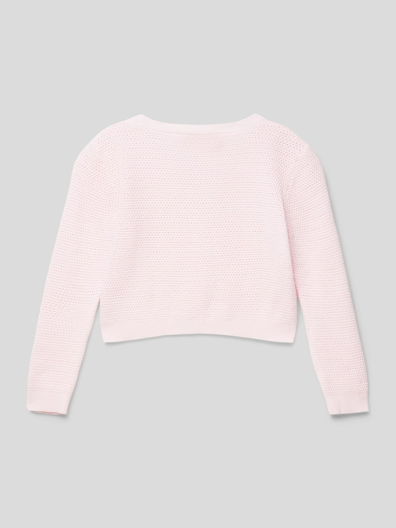 Cropped Strickjacke mit Knopfleiste in rosé