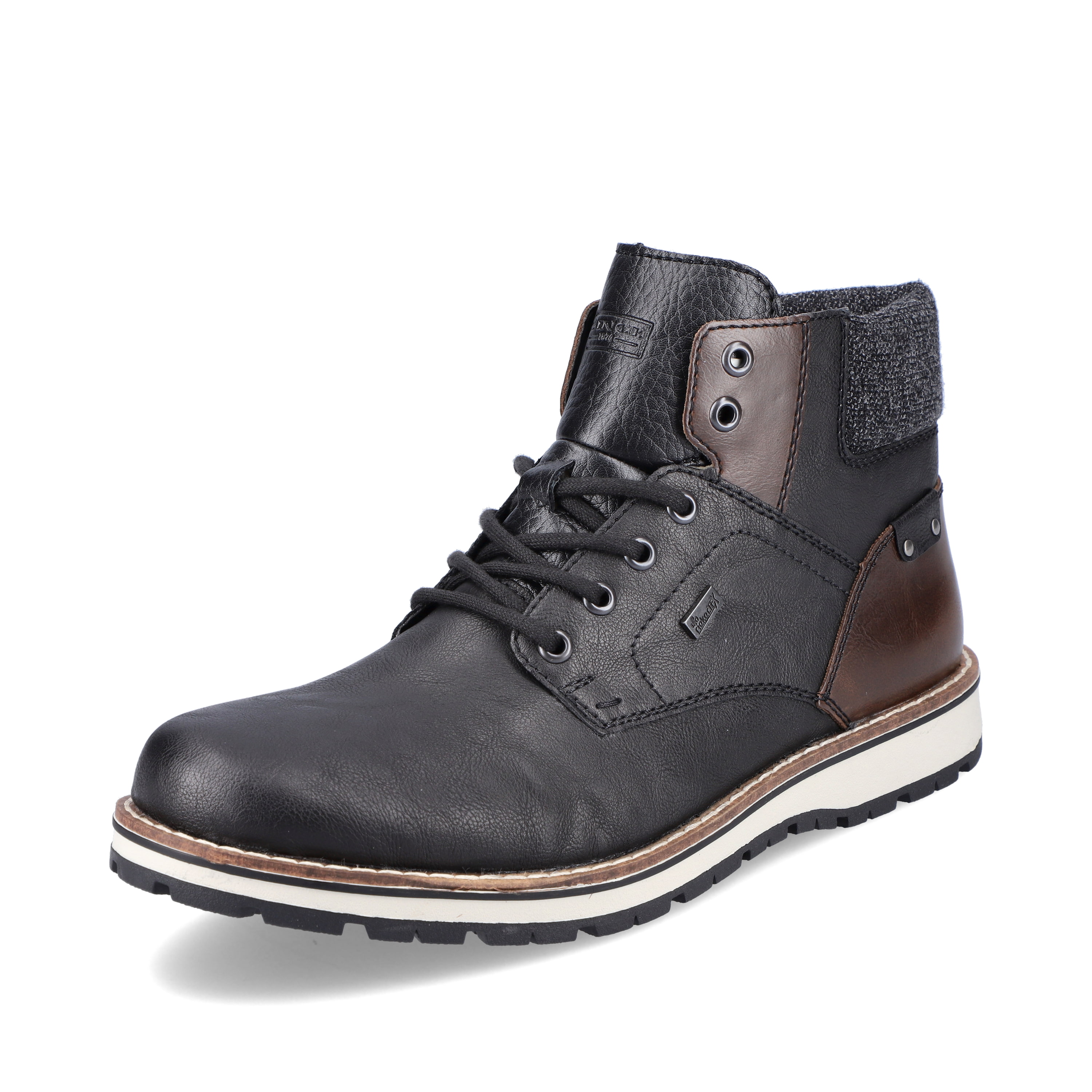 Rieker Herren Schnürstiefel graphitschwarz