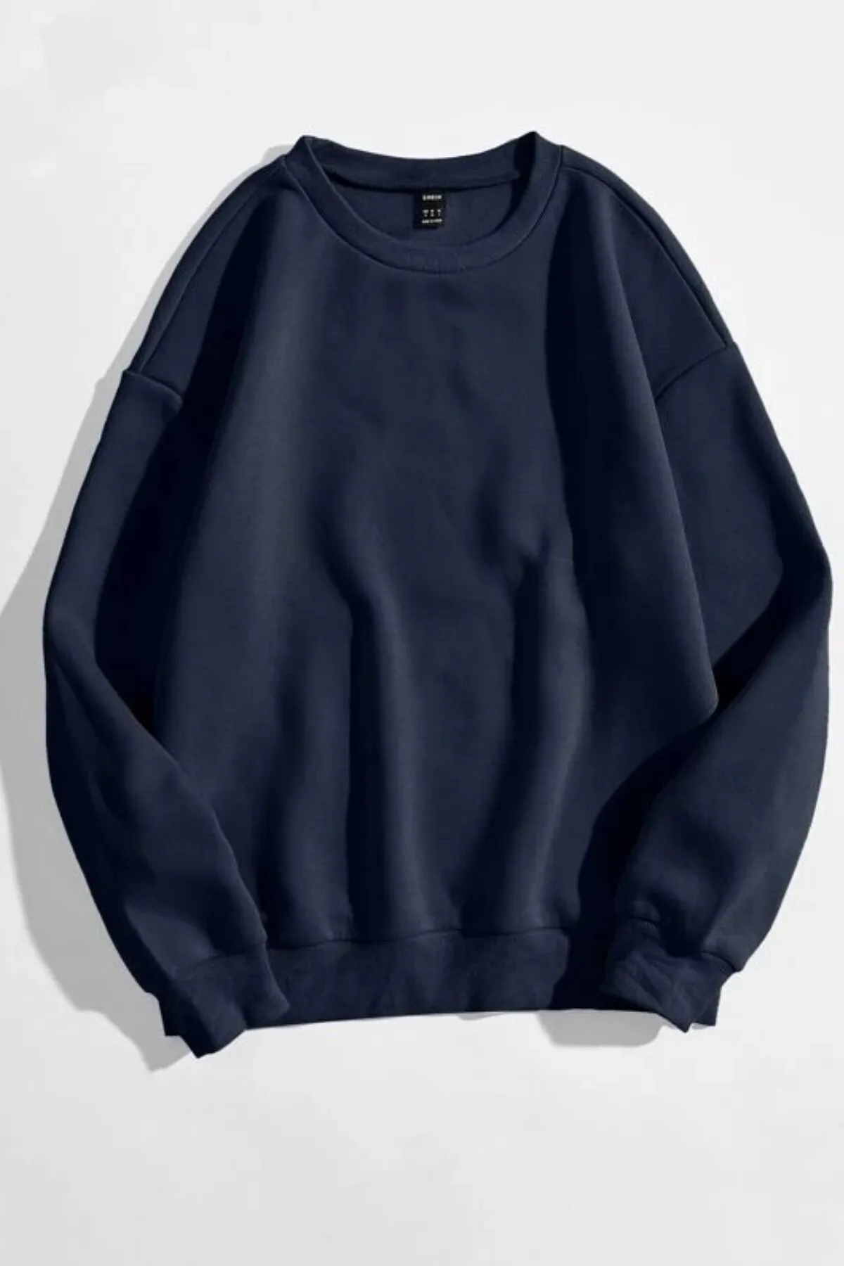 MODAGEN  Unisex-Sweatshirt in Marineblau, einfarbig, Rundhalsausschnitt, Oversize-Sweatshirt