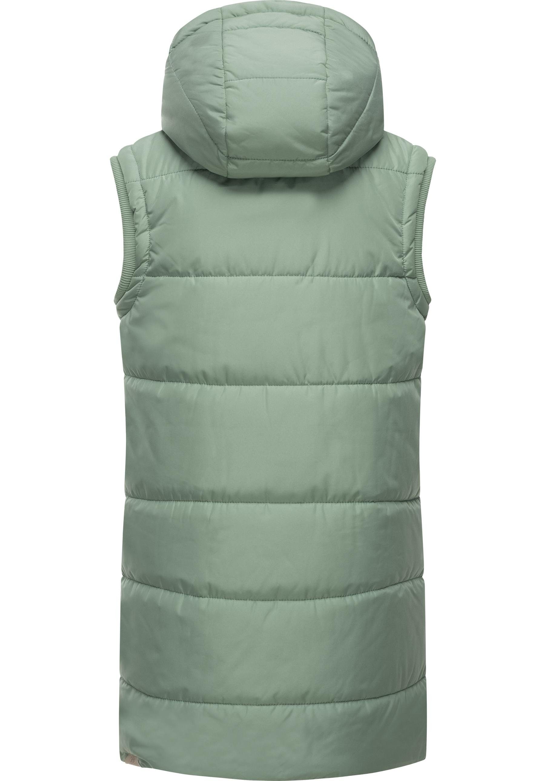 Ragwear Steppweste Amalca sportliche Outdoor-Weste mit Kapuze