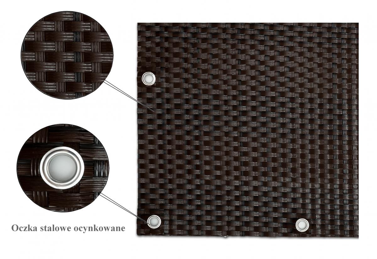Progresja Rattan Art Polyrattan Balkonsichtschutz mit Metallösen - Gemischt Braun / Schwarz 0,9m x 3m
