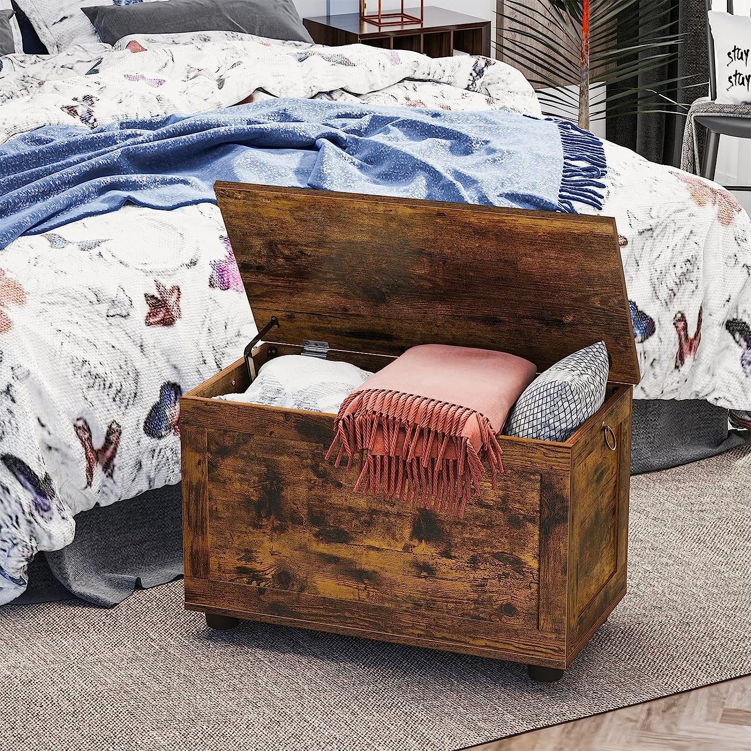 Diyarts Wäschetruhe, Aufbewahrungsbox, 2 Ringen, für Kinder, Robust, Flur, Wohnzimmer