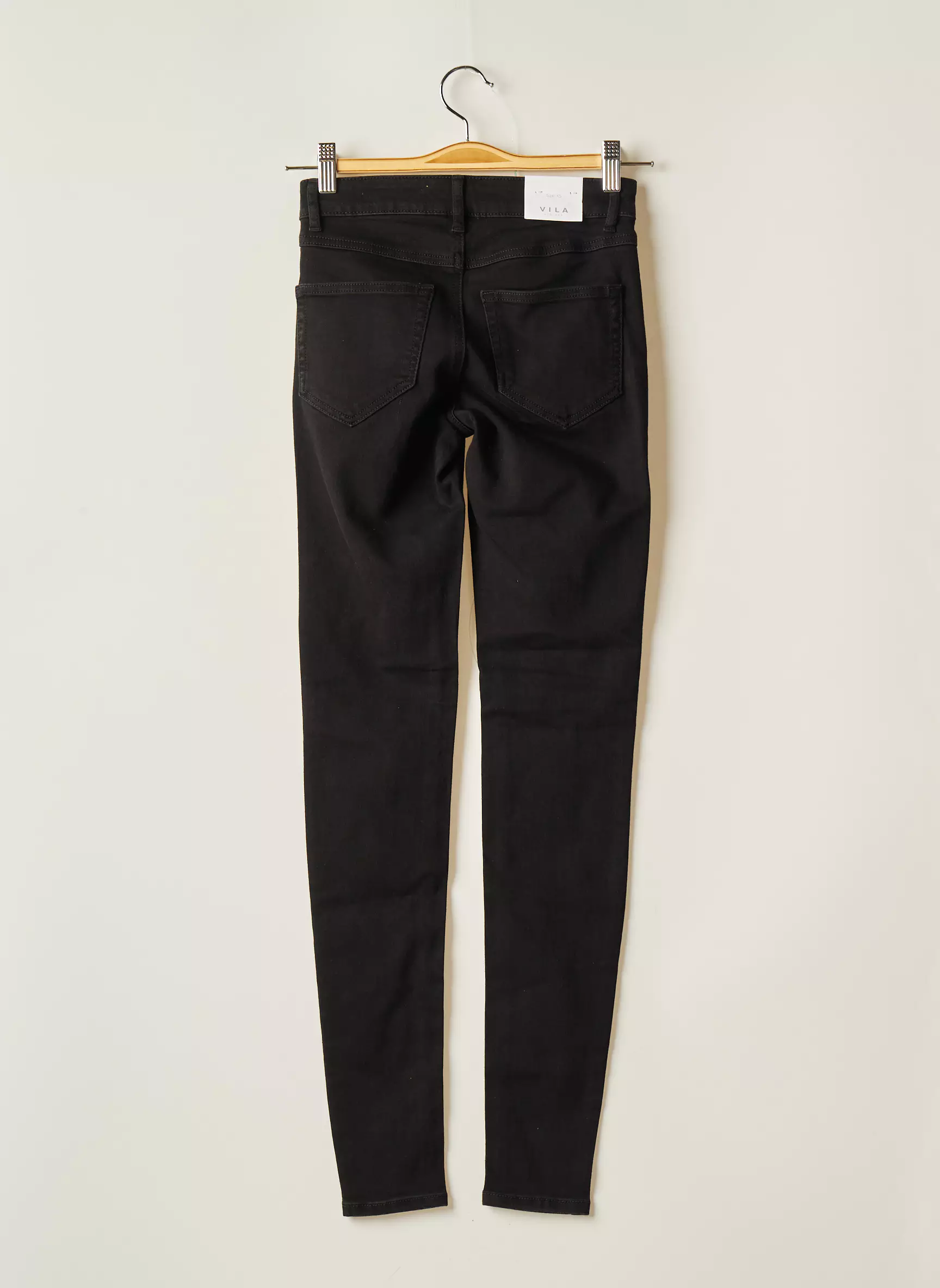 Vila Pantalons Slim Femme couleur noir