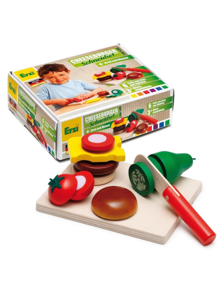 Erzi 6tlg. Set: Schneidset Cheeseburger für Kaufladenzubehör in bunt günstig kaufen onesize
