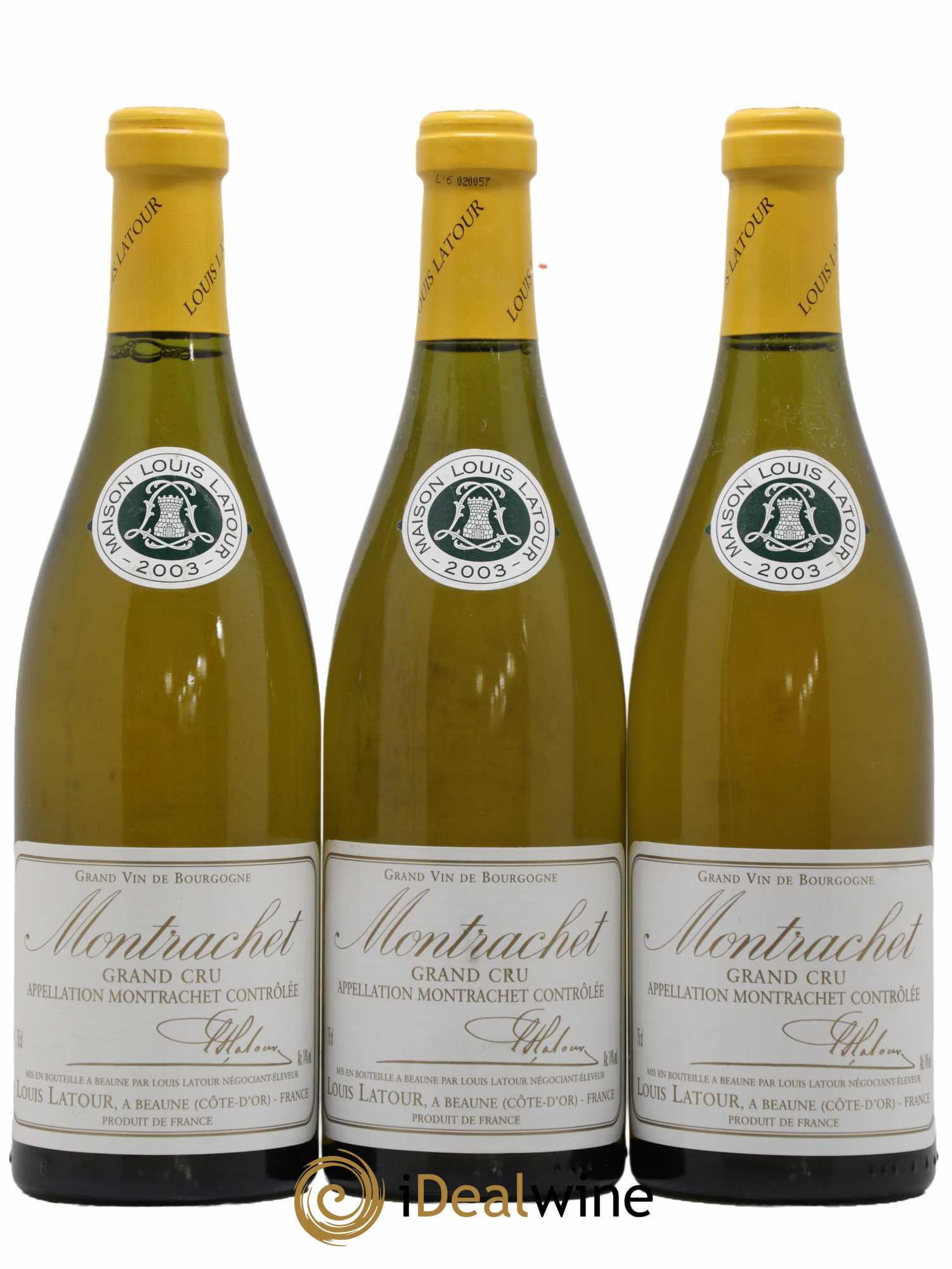 Montrachet Grand Cru Louis Latour  2003 - Lot de 3 Bouteilles