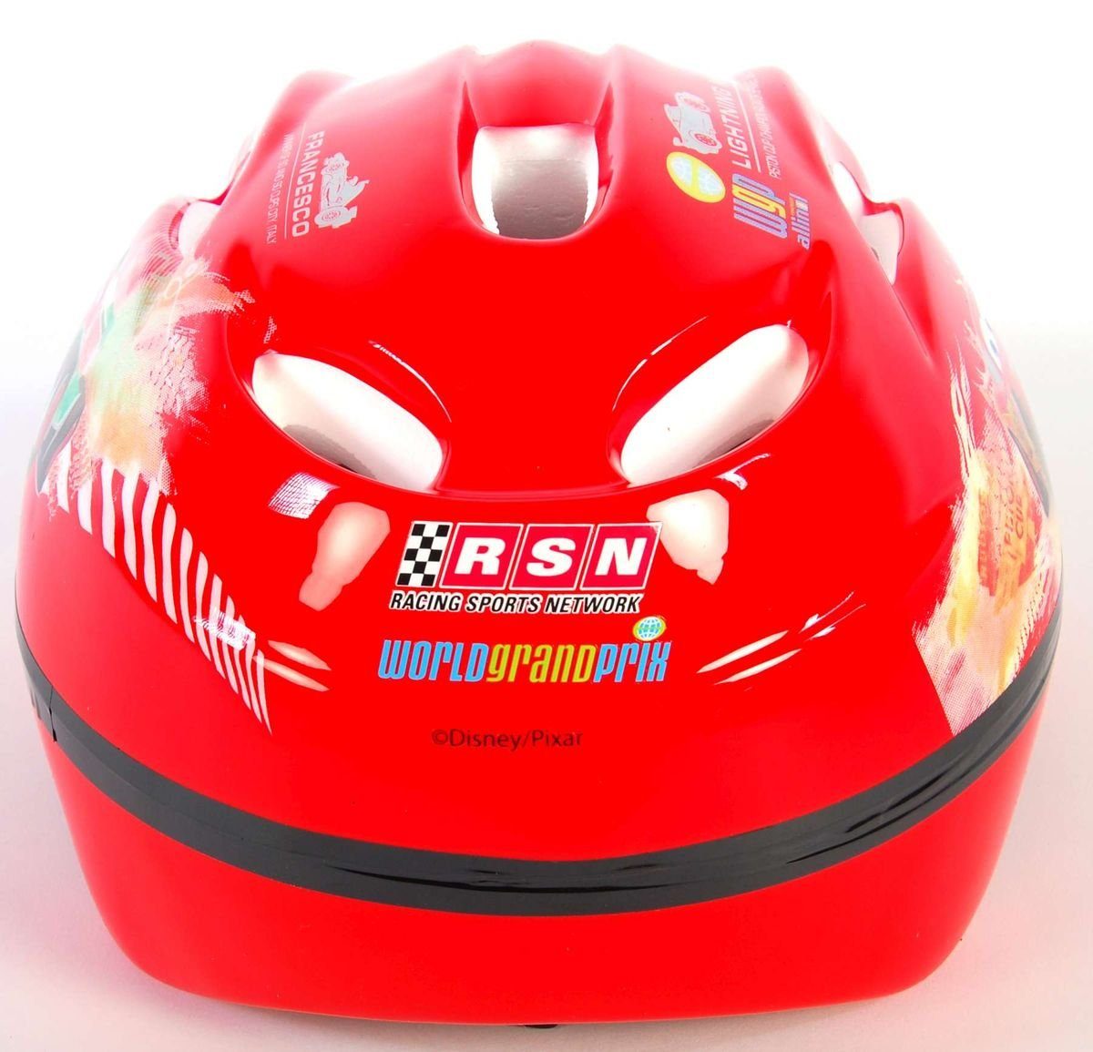 Volare Fahrradhelm  Kinderfahrradhelm Kinderhelm Kinder Schutzhelm Fahrradhelm Helm  Cars Mcqueen Volare, Verstellbarer Kinnriemen, Belüftungsöffnungen, Extra leicht, Größe: 51 - 55 cm