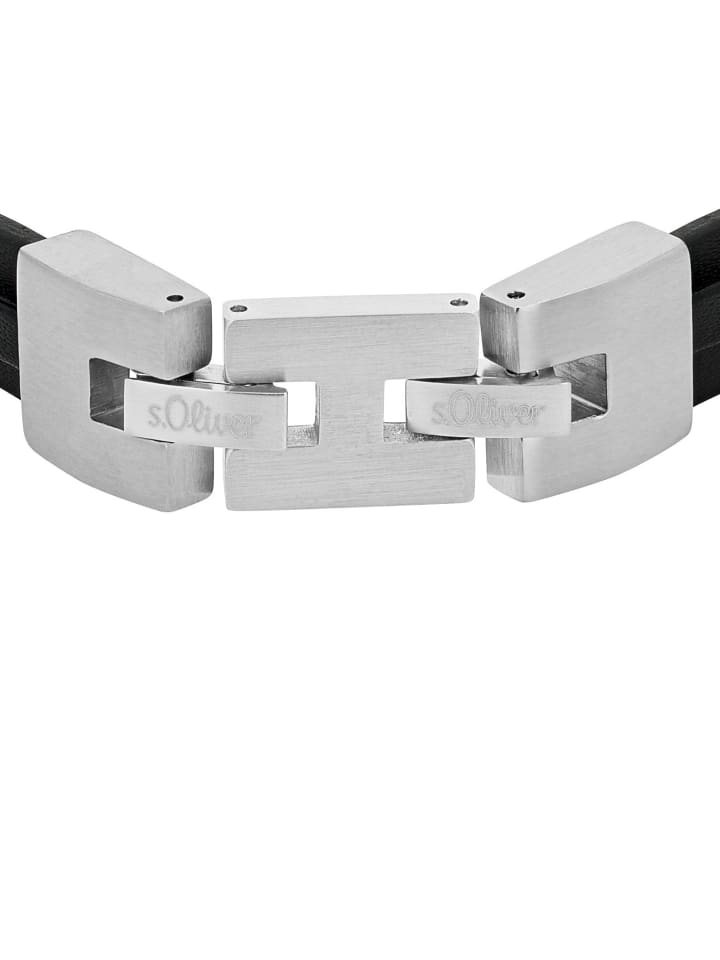s.Oliver Armband Edelstahl in Schwarz günstig kaufen 22 cm