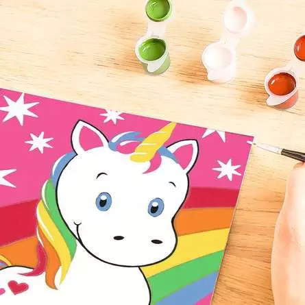 CreArt Süßes Einhorn - Malen nach Zahlen für Kinder ab 7 Jahren