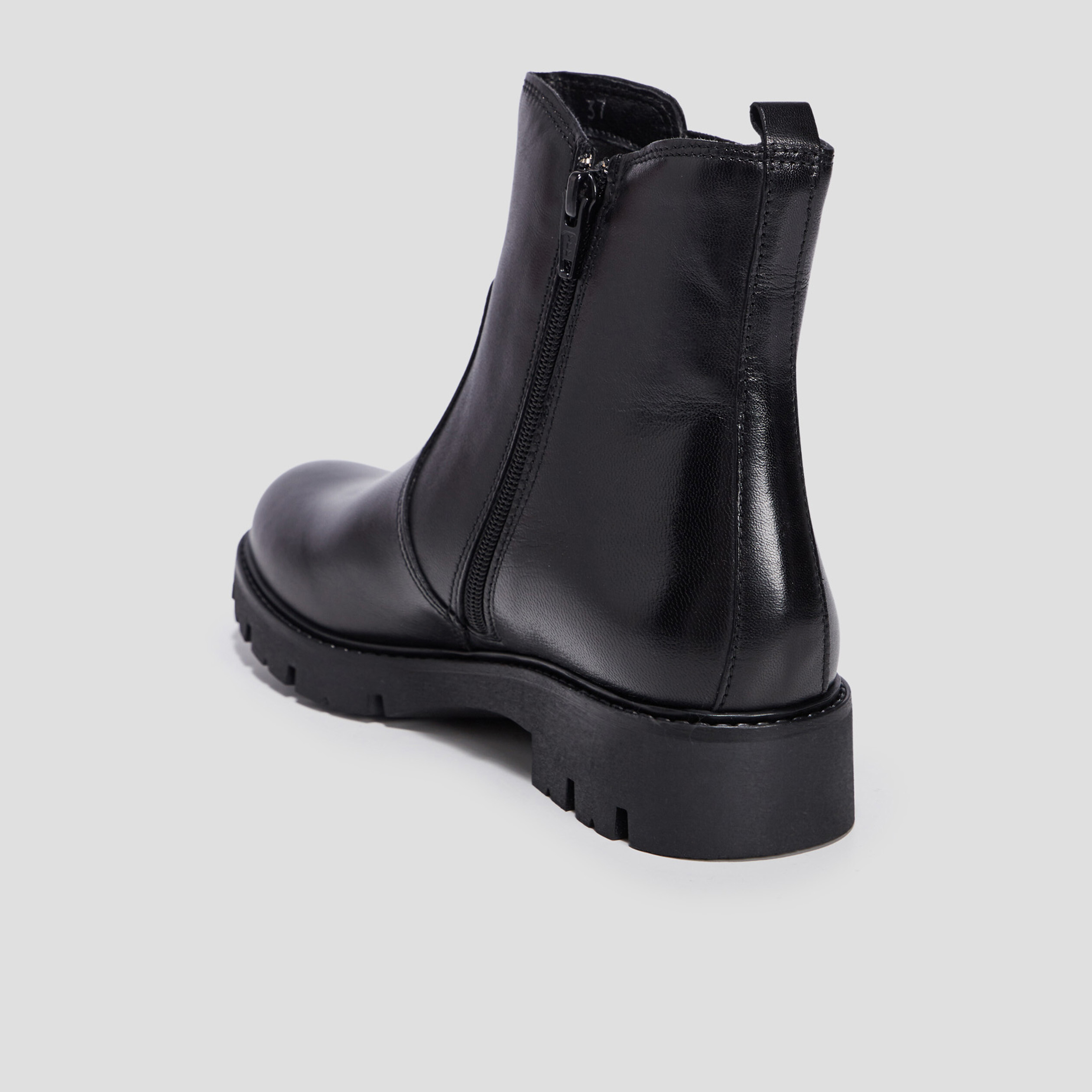 Bottines chelsea en cuir noir fille | La Halle