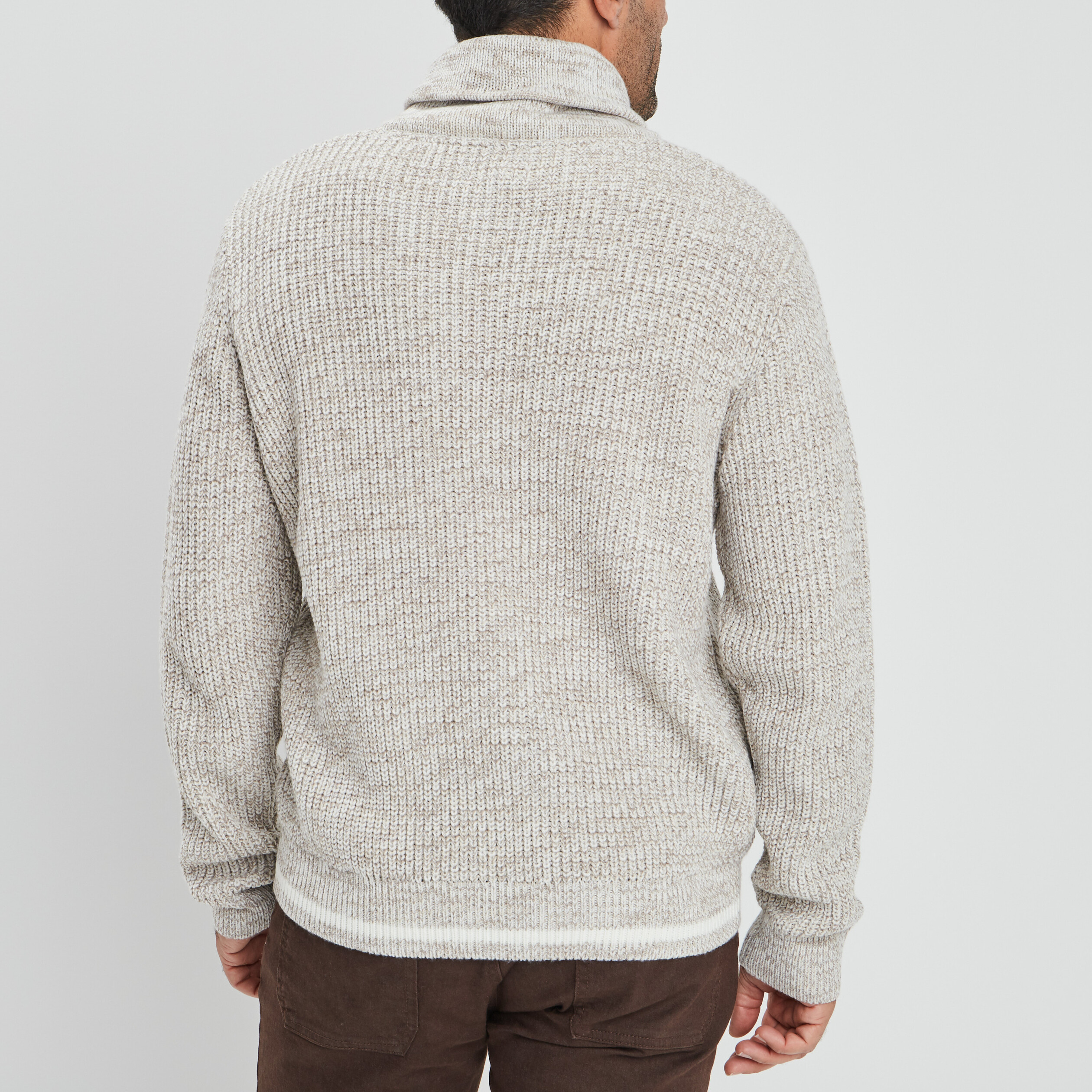 Pull manches longues ivoire homme | La Halle