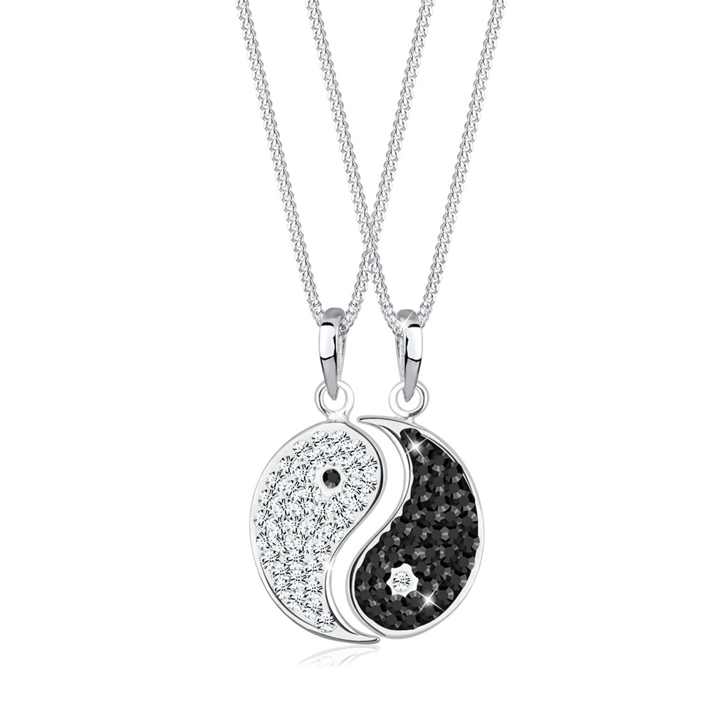 Elli Elli Collier Partner Yin Yang Kristalle Silber collier