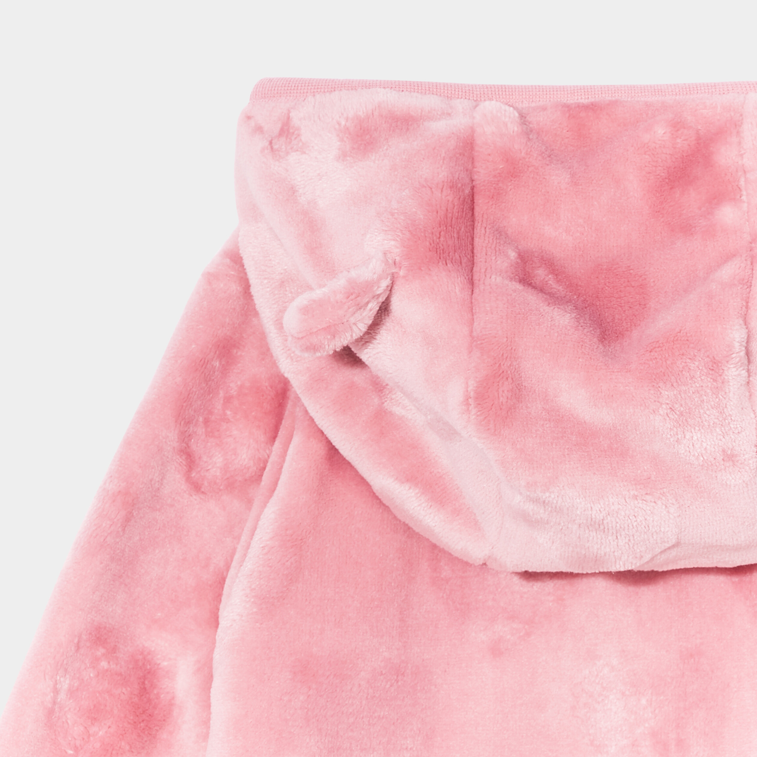 Gilet fausse fourrure zippé à capuche vieux rose bébé fille | La Halle
