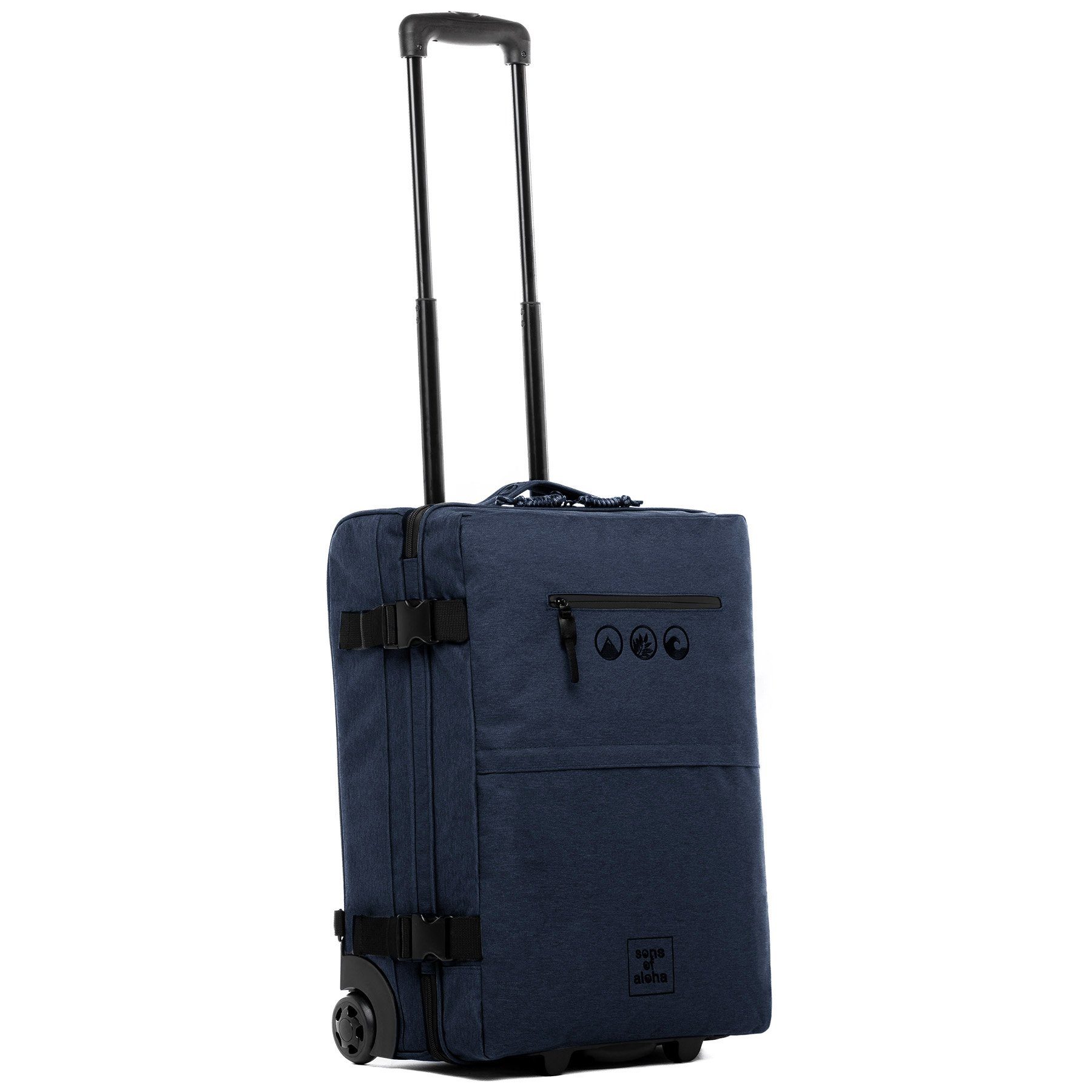 SONS OF ALOHA Koffer Trolley Carry-on und Rucksack Kane, 2in1 Hybrid Handgepäck Koffer 2 Rollen & Rucksack aus Plastikflaschen