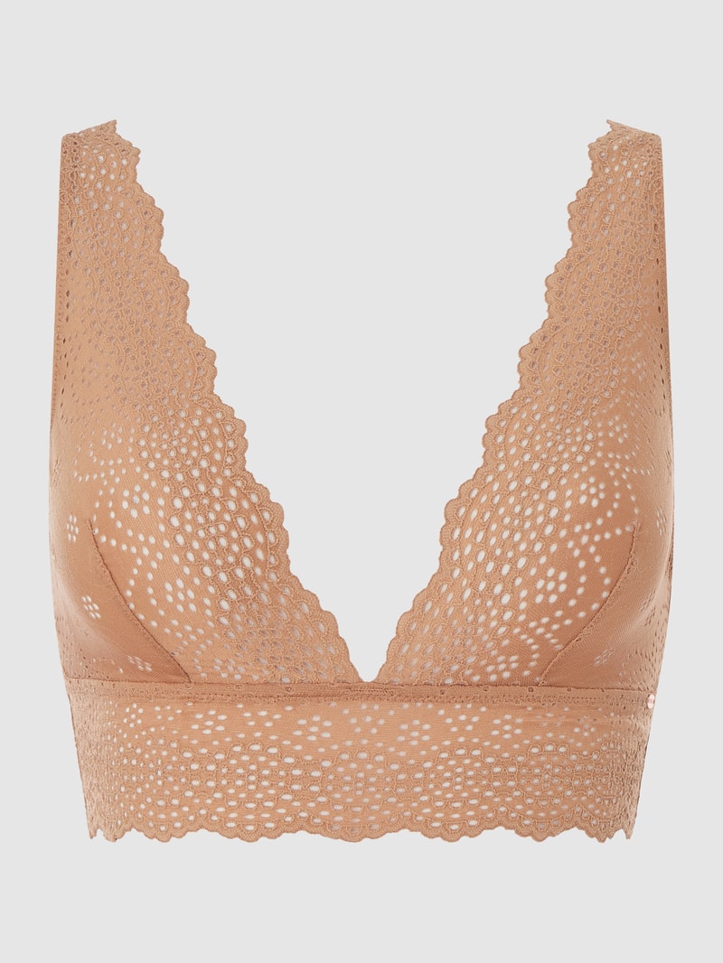 Bralette aus Lochspitze in beige