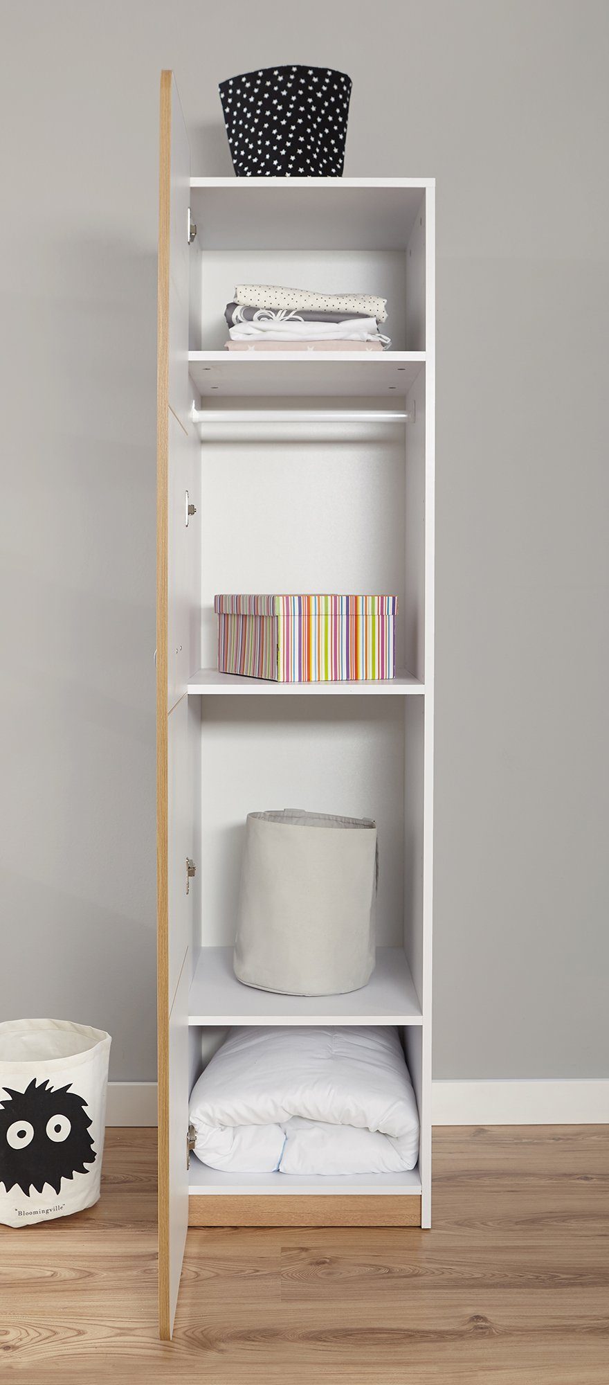 Ticaa Jugendzimmer-Set Lori, (Set, 6-St., Bett, Schrank, Schreibtisch, Standregal, Wandregal, Nachttisch), Bett + Schrank + Schreibtisch + Standregal + Wandregal + Nachttisch
