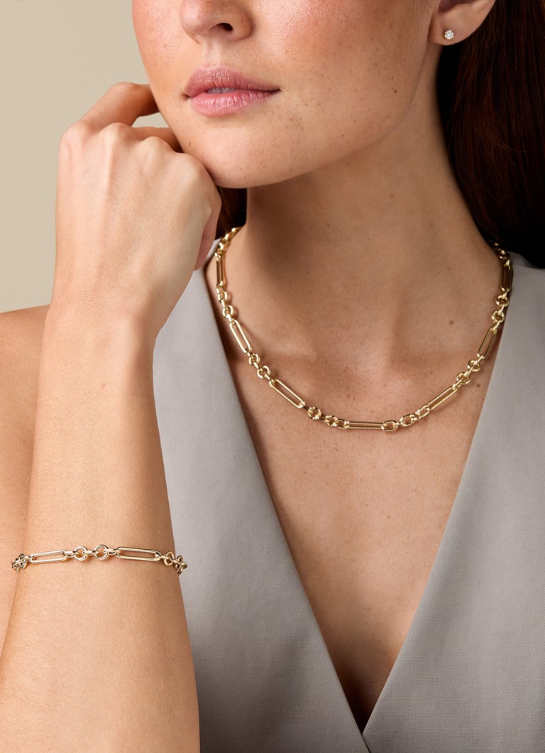 Diamond Point  Geelgouden schakelarmband Timeless Treasures 20 cm