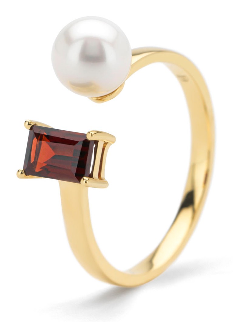 Anello Diamond Point in oro giallo, granato da 0,81 ct, Riviera