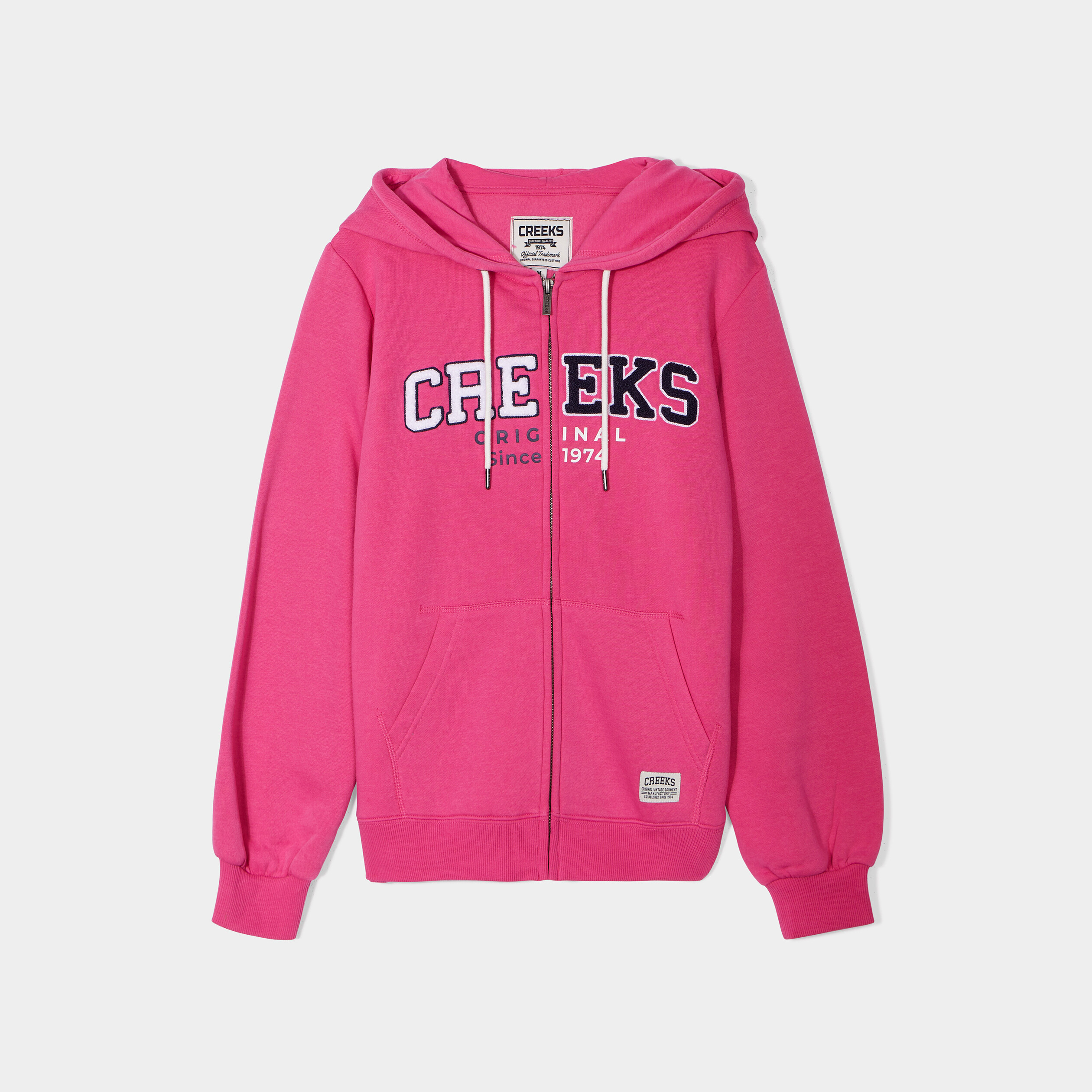 Sweat zippé à capuche hoodie rose fushia femme | La Halle