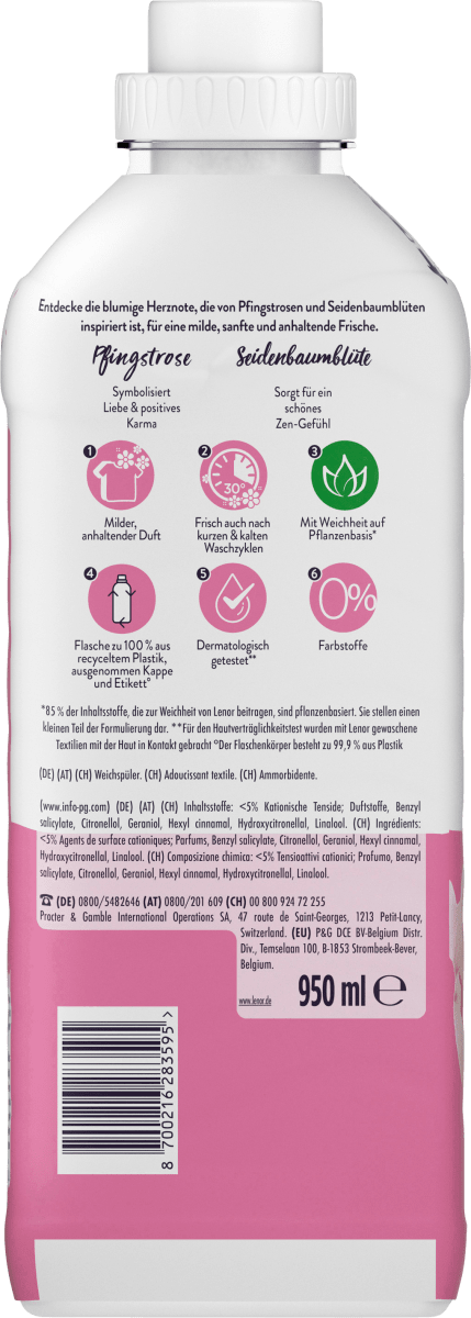 Weichspüler Light Pfingstrose & Seidenbaumblüte 38 WL, 0,95 l