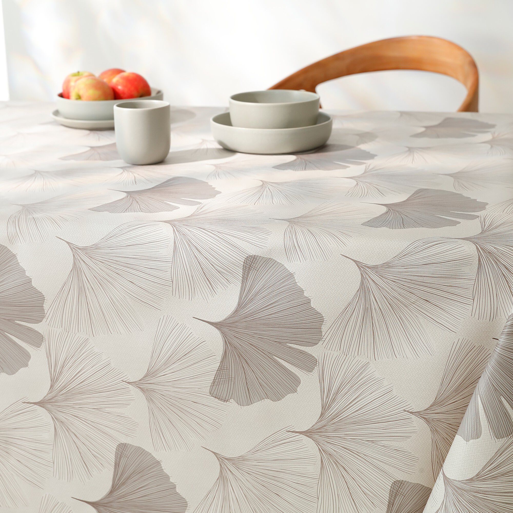 Nappe toile cirée imprimée gingko