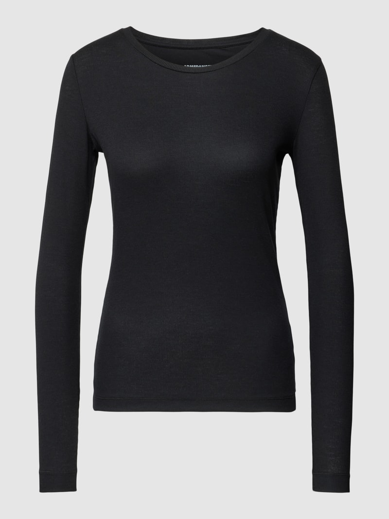 Longsleeve mit Rundhalsausschnitt Modell 'Jaaleaa' in schwarz