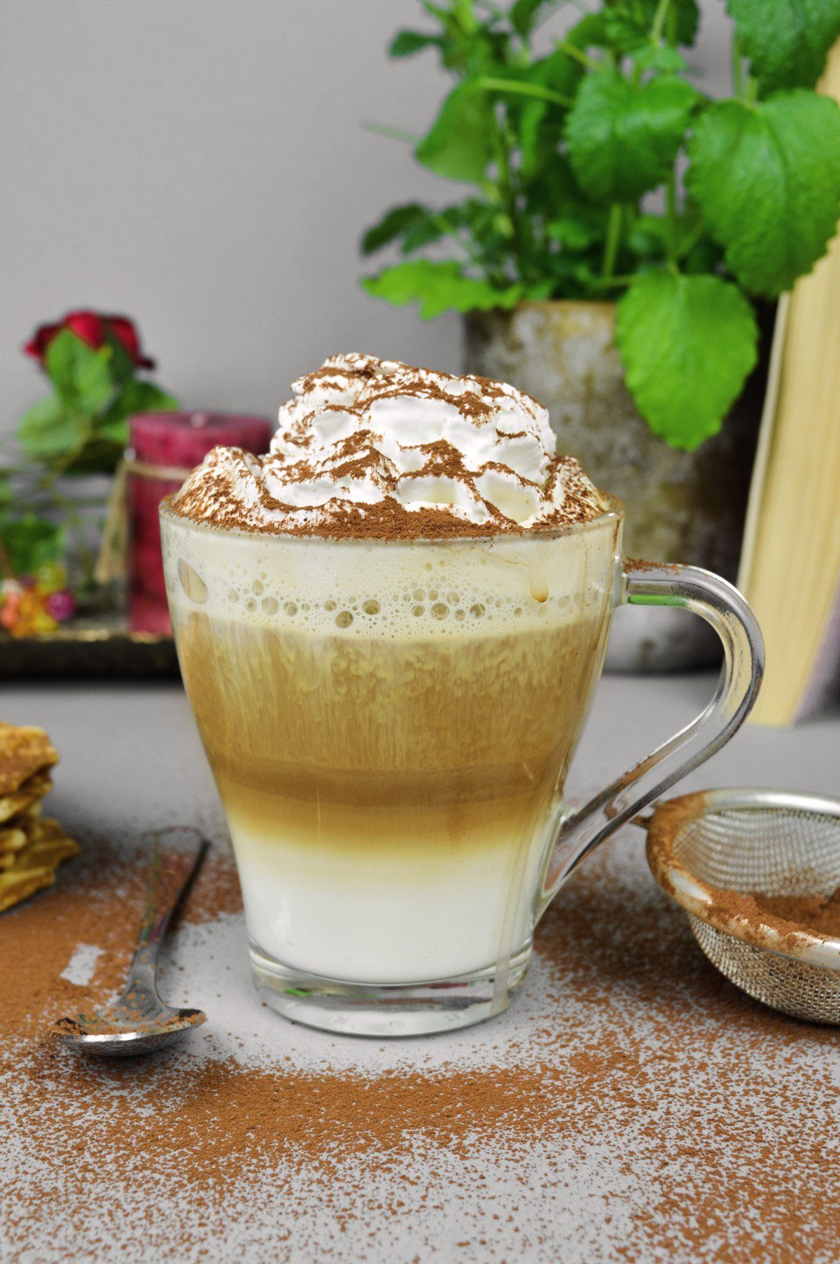 Sendez Gläser-Set 6 Cappuccino Kaffeegläser Teegläser 250 ml Henkel, Glas