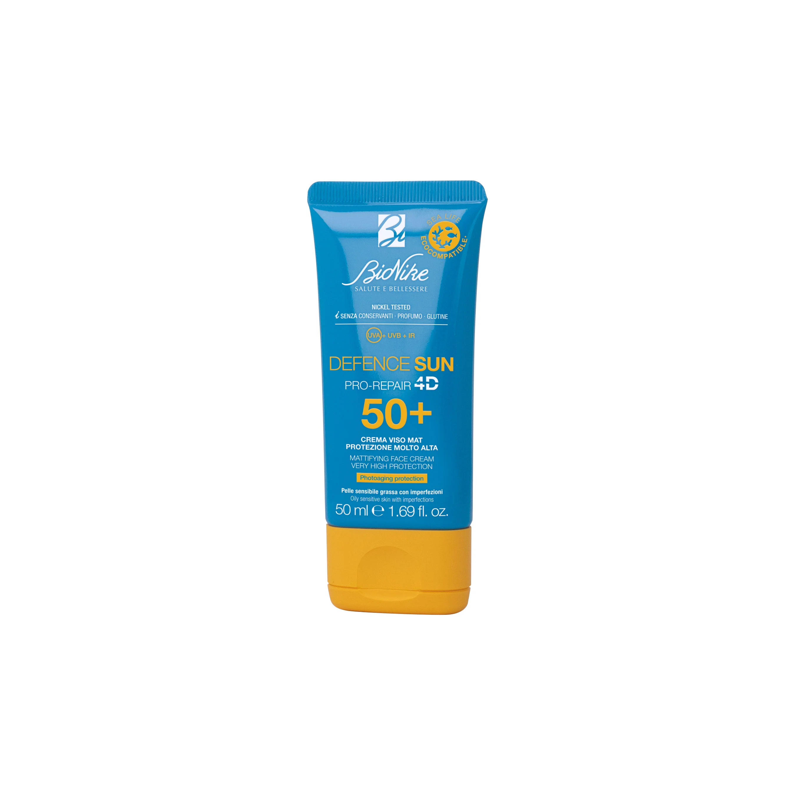 Crema facial matificante Defence Sun SPF50+ - Protector solar facial de alta protección.