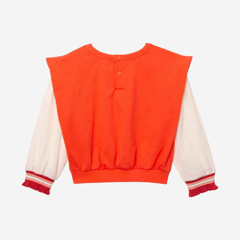 Top fille bi matière orange Catimini