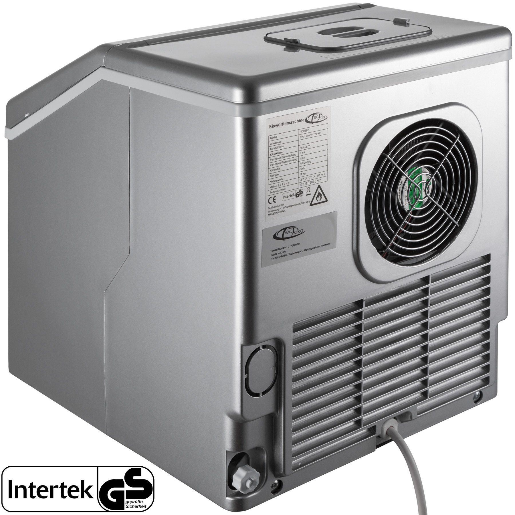 tectake Elektrischer Eiswürfelbereiter Eiswürfelmaschine für klare Eiswürfel