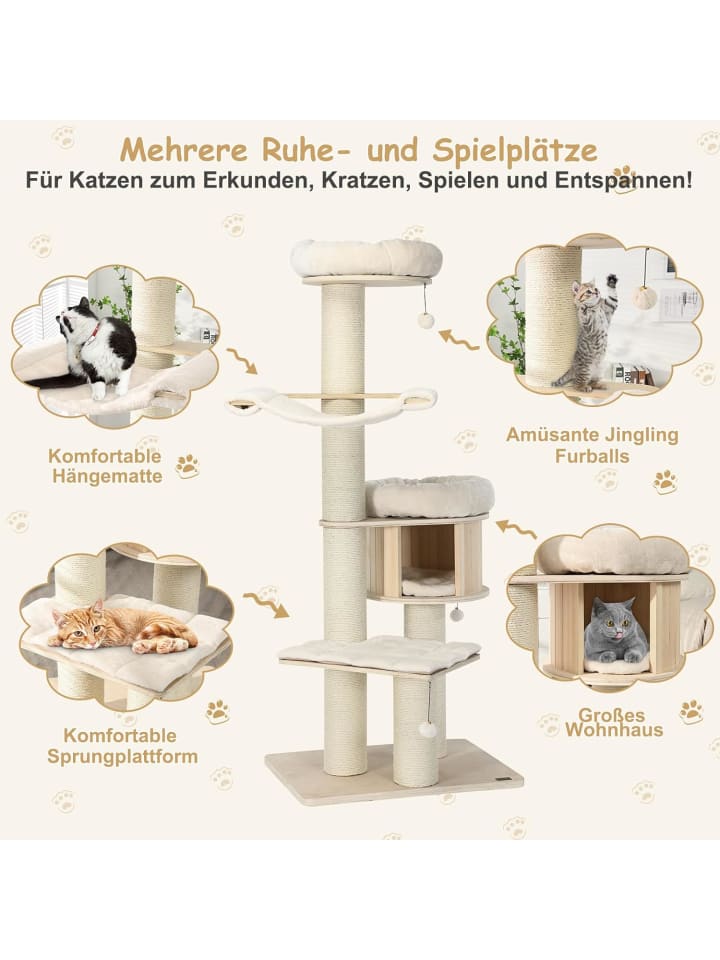 COSTWAY 174cm Kratzbaum in Beige günstig kaufen onesize