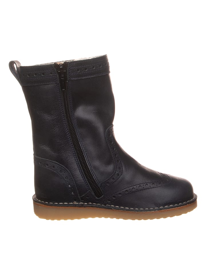 POM POM Leder-Stiefel in Dunkelblau günstig kaufen