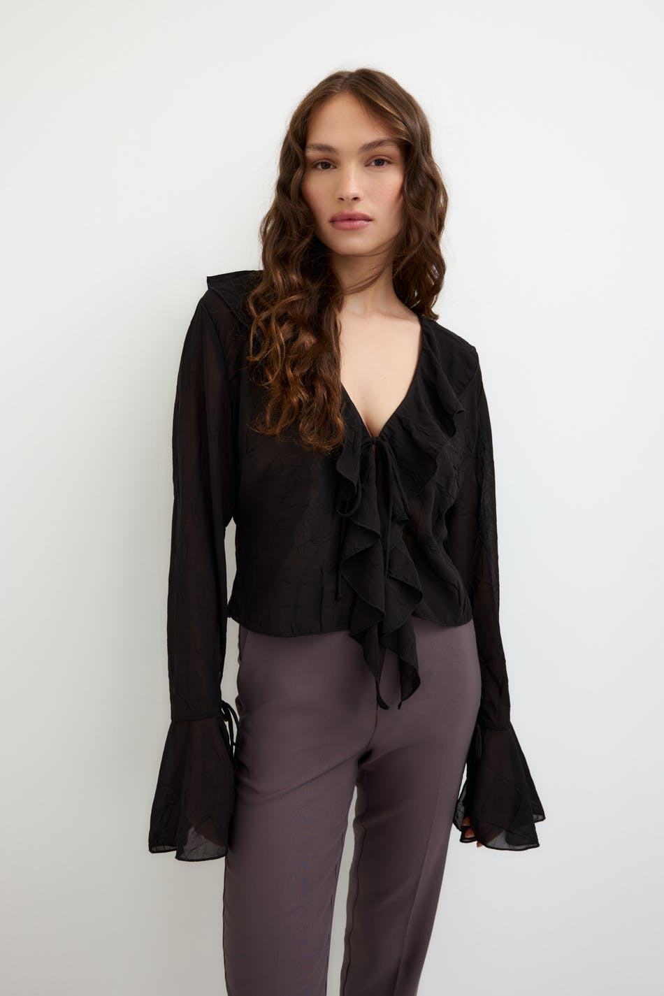 Cilla frill blouse