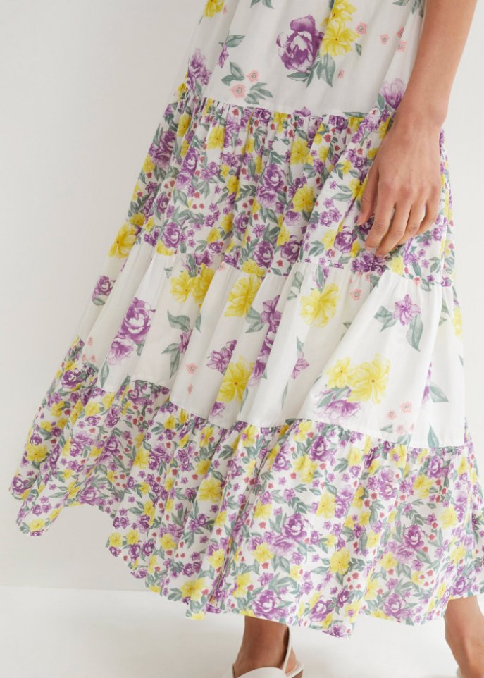 Kleid mit Smock- Ausschnitt