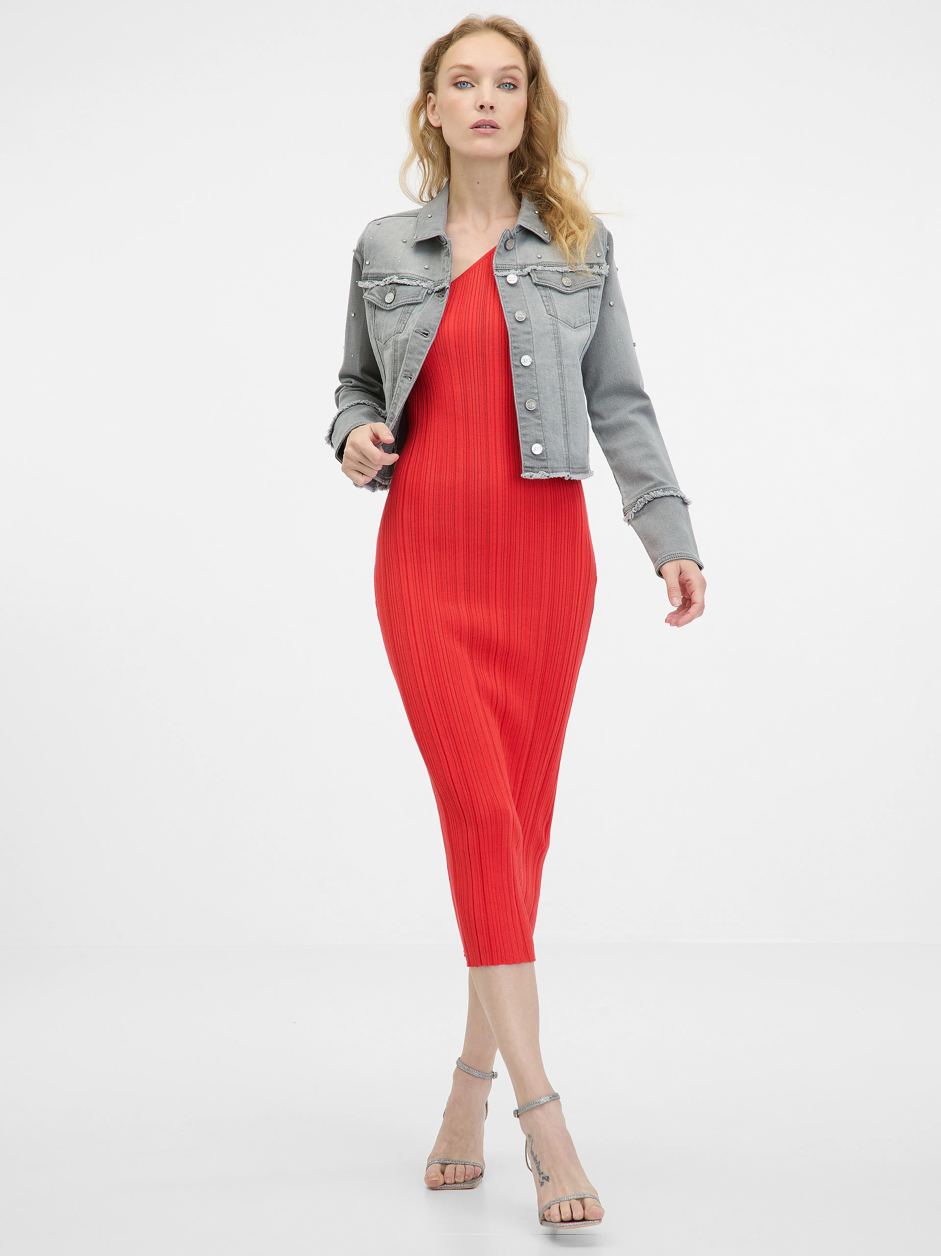 Graue Damen-Jeansjacke ORSAY