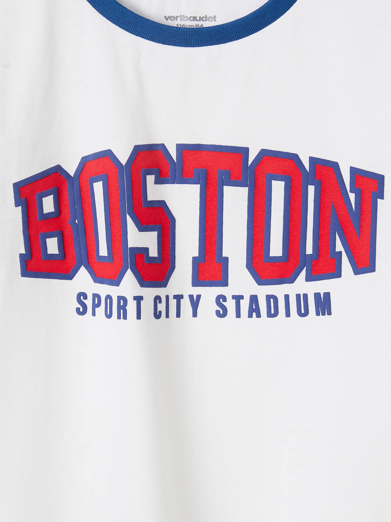Vertbaudet Jungen Sportshirt, Boston - weiß