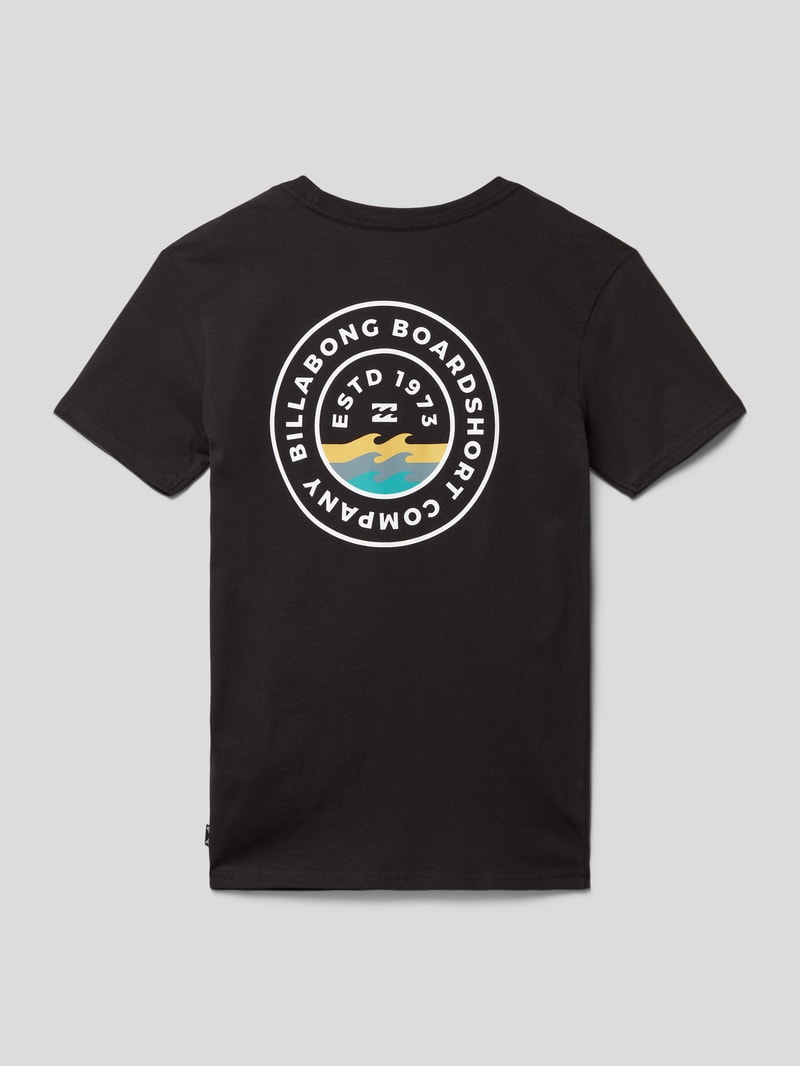 T-Shirt mit Label-Print Modell 'WALLED' in schwarz