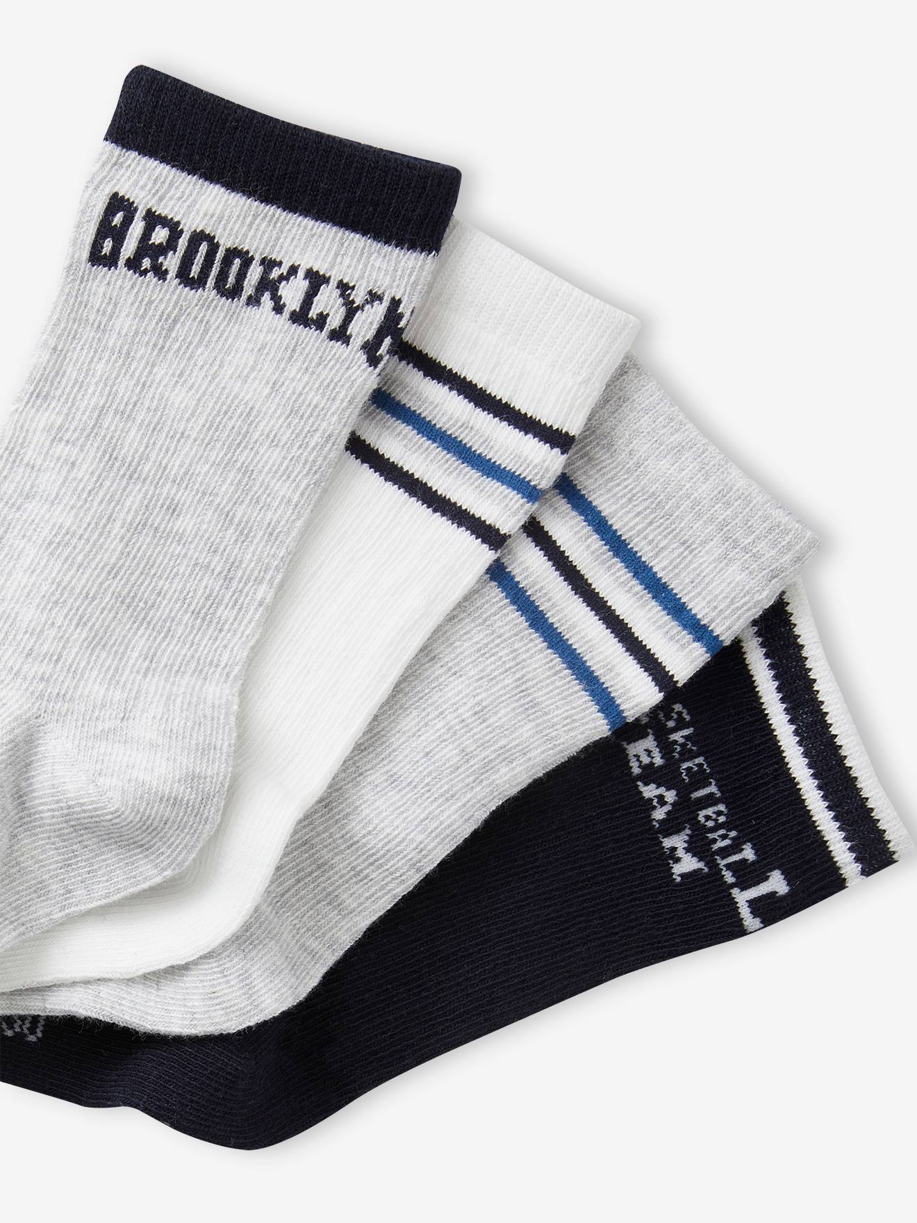 Lot de 5 paires de chaussettes sport garçon gris