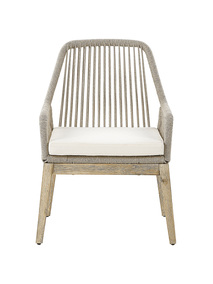 Beliani 7-tlg Gartentisch Set OLBIA in Grau/Beige/Heller Holzfarbton günstig kaufen onesize