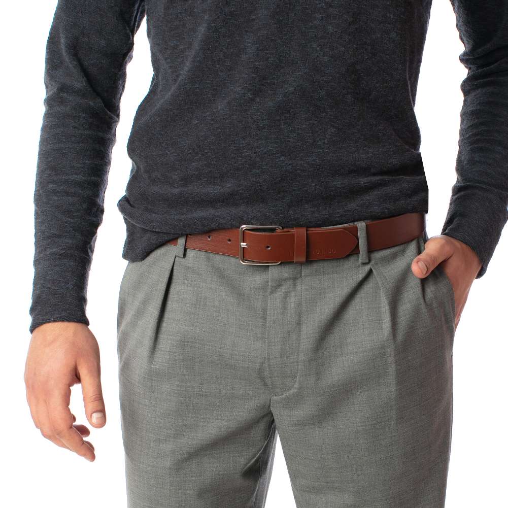 LEANDRO LIDO Comfort Casual Herren Gürtel braun