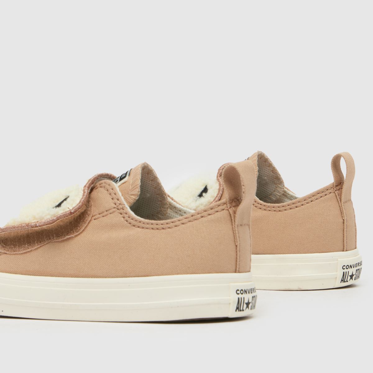 Converse beige All Star Lo Sherpa Björn Sneakers för småbarn
